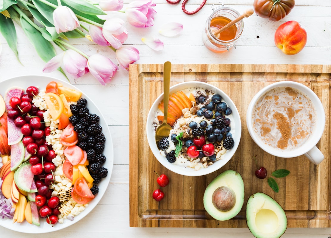 Plant-based breakfast with nuts, seeds, and fresh berries